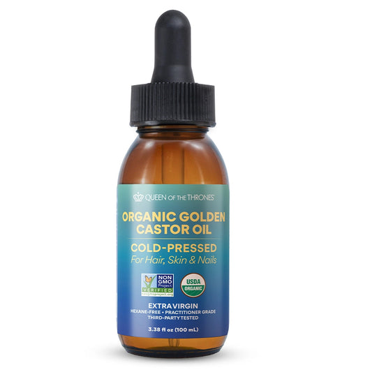 Queen of the Thrones - Castor Oil - 3.38oz (100mL) - Cold Pressed - WITH DROPPER